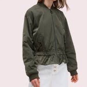 Kate Spade Twill Flounce Bomber Jacket Sz S